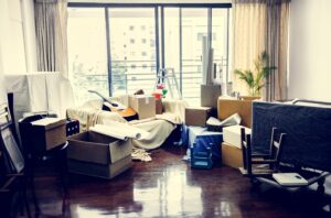 mess in a living room
